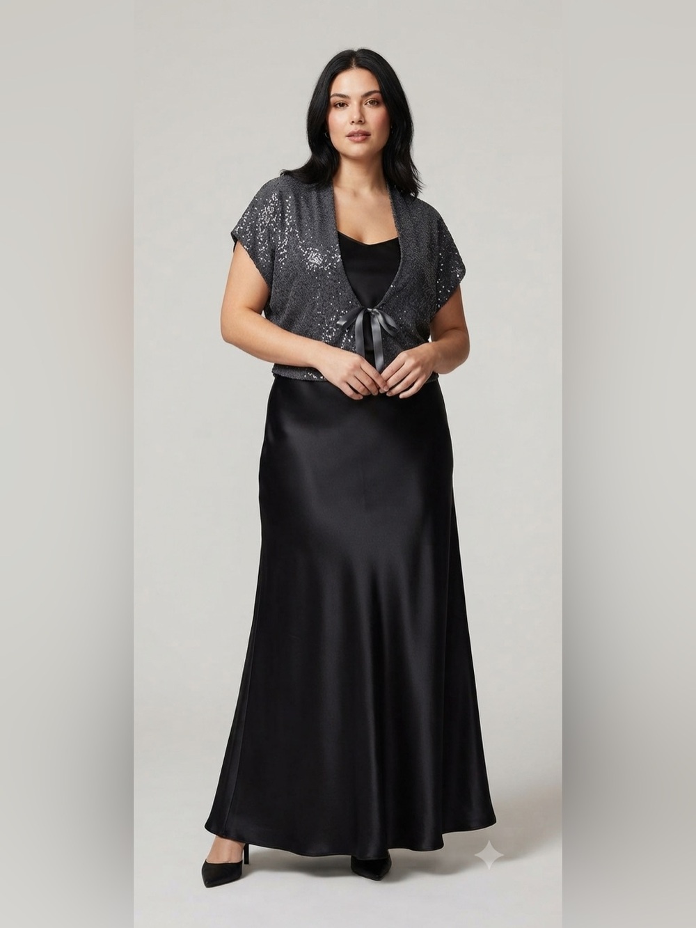 Sequin Tie-Front Bolero